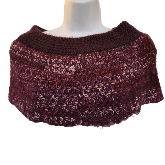 Washable cowl scarf small poncho ponchette handknit - Picture 1 of 5